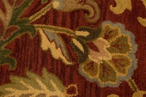 Red Floral Modern 10X13 Oriental Hand-Tufted Rug