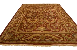 Red Floral Modern 10X13 Oriental Hand-Tufted Rug