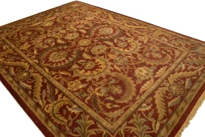 Red Floral Modern 10X13 Oriental Hand-Tufted Rug