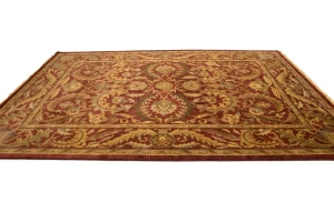 Red Floral Modern 10X13 Oriental Hand-Tufted Rug