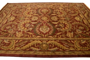 Red Floral Modern 10X13 Oriental Hand-Tufted Rug