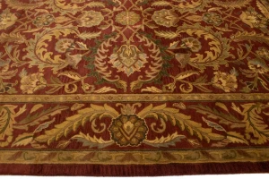 Red Floral Modern 10X13 Oriental Hand-Tufted Rug