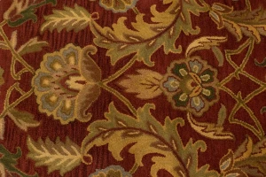 Red Floral Modern 10X13 Oriental Hand-Tufted Rug