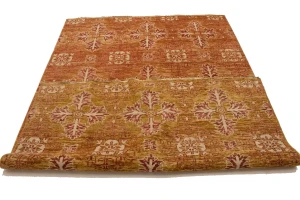 Rust Orange Transitional Floral 6X9 Oriental Rug