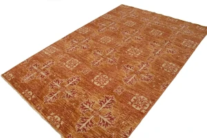 Rust Orange Transitional Floral 6X9 Oriental Rug