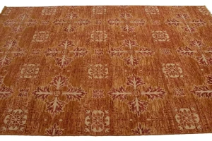 Rust Orange Transitional Floral 6X9 Oriental Rug