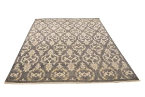 Brownish Gray Transitional Floral 8X10 Oriental Rug