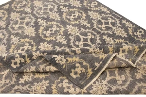Brownish Gray Transitional Floral 8X10 Oriental Rug