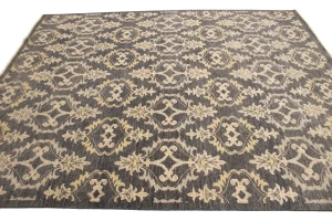 Brownish Gray Transitional Floral 8X10 Oriental Rug