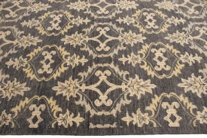 Brownish Gray Transitional Floral 8X10 Oriental Rug