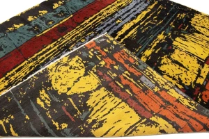 Multicolored Abstract 8'5X9'9 Modern Rug