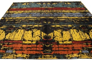 Multicolored Abstract 8'5X9'9 Modern Rug