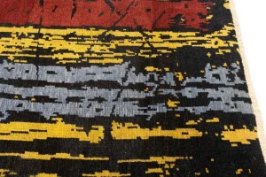 Multicolored Abstract 8'5X9'9 Modern Rug