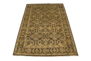 Dark Brown Transitional Floral 6X9 Oriental Rug