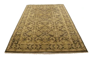 Dark Brown Transitional Floral 6X9 Oriental Rug