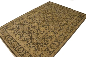 Dark Brown Transitional Floral 6X9 Oriental Rug