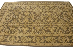 Dark Brown Transitional Floral 6X9 Oriental Rug