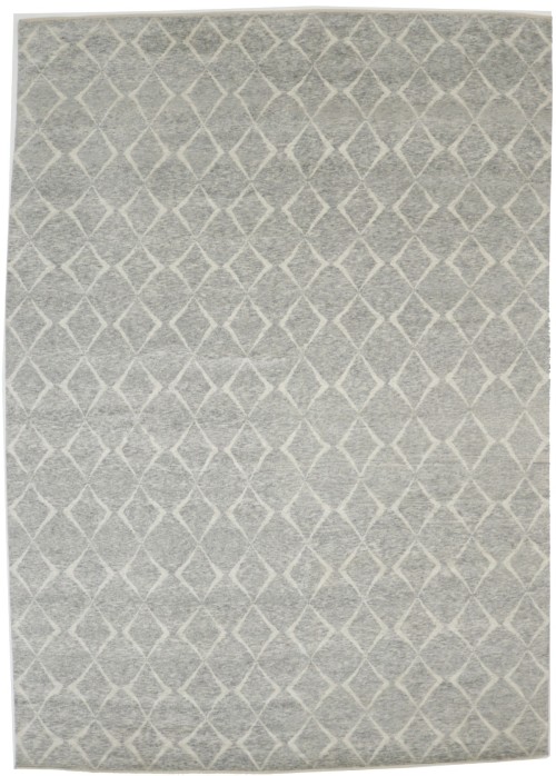 Gray Geometric Modern 10X14 Moroccan Style Oriental Rug