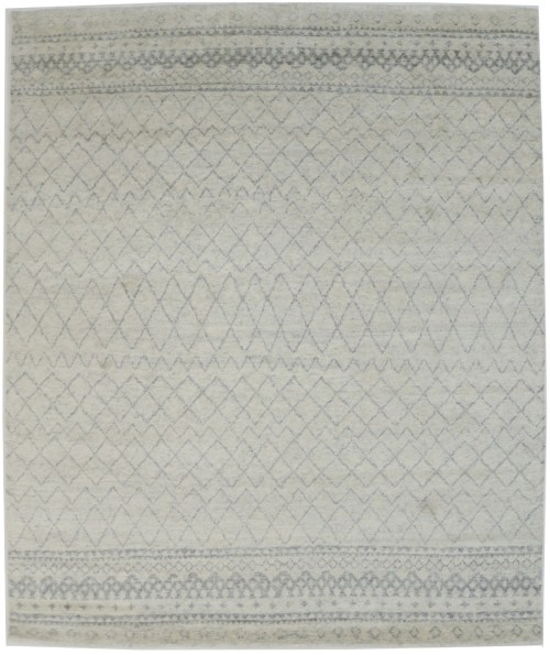 Cream Geometric Modern 8X10 Moroccan Style Oriental Rug