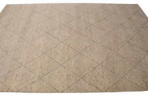 Beige/Cream Geometric Modern 6X9 Moroccan Style Oriental Rug