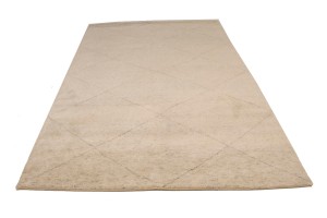 Cream/Beige Geometric Modern 6X9 Moroccan Style Oriental Rug