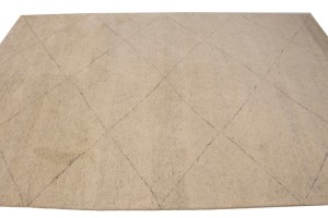 Cream/Beige Geometric Modern 6X9 Moroccan Style Oriental Rug