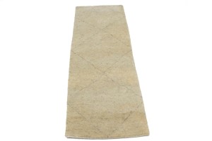 Beige Geometric Modern 2X5'5 Moroccan Style Oriental Rug