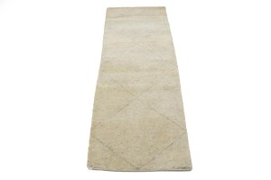 Beige Geometric Modern 2X5'5 Moroccan Style Oriental Rug