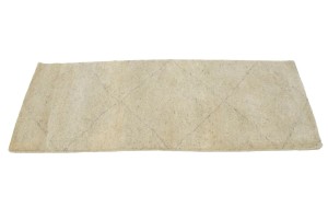 Beige Geometric Modern 2X5'5 Moroccan Style Oriental Rug
