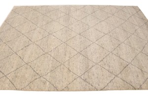 Cream Geometric Modern 6X9 Moroccan Style Oriental Rug