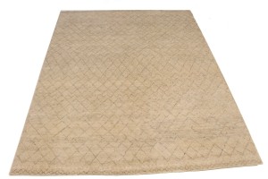Beige Geometric 8X10 Moroccan Style Oriental Rug