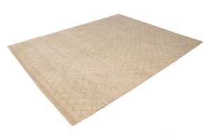 Beige Geometric 8X10 Moroccan Style Oriental Rug