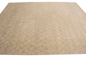 Beige Geometric 8X10 Moroccan Style Oriental Rug