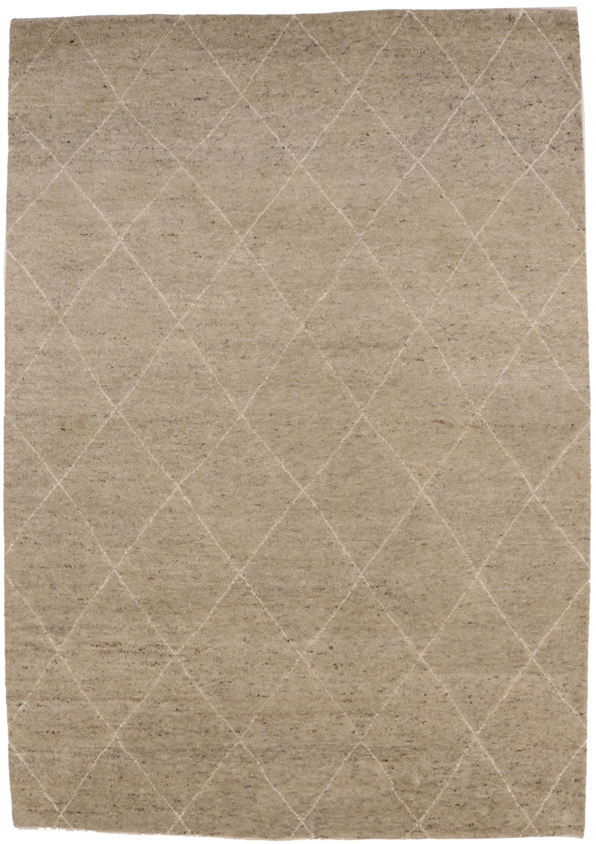 Khaki/Beige Geometric Modern 6X9 Moroccan Style Oriental Rug