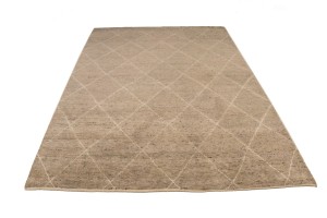 Khaki/Beige Geometric Modern 6X9 Moroccan Style Oriental Rug