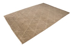 Khaki/Beige Geometric Modern 6X9 Moroccan Style Oriental Rug