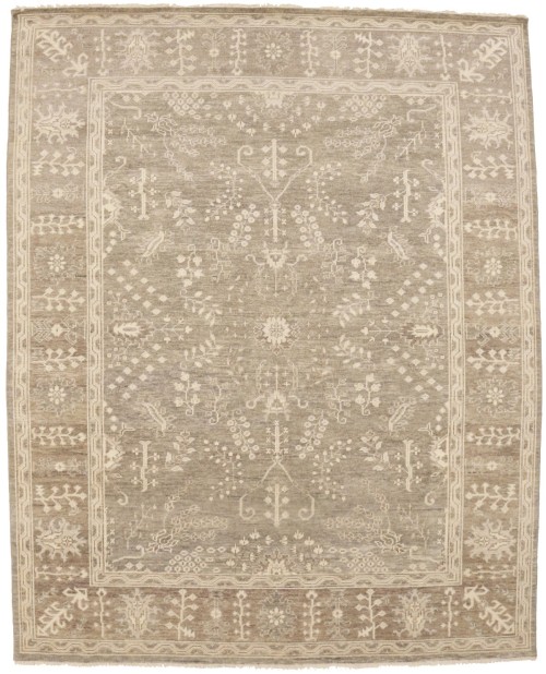 Brown/Tan Floral 8X10 Transitional Oriental Rug