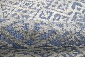 Cream Blue Geometric 2X3 Modern Oriental Rug
