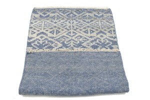 Cream Blue Geometric 2X3 Modern Oriental Rug