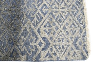 Cream Blue Geometric 2X3 Modern Oriental Rug
