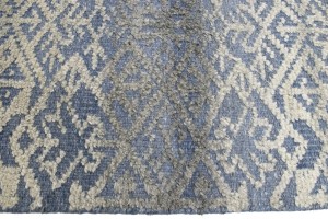 Cream Blue Geometric 2X3 Modern Oriental Rug