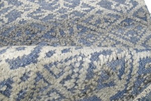 Cream Blue Geometric 2X3 Modern Oriental Rug