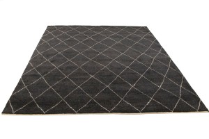 Black Geometric Modern 8X10 Moroccan Style Oriental Rug