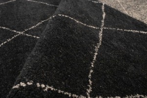 Black Geometric Modern 8X10 Moroccan Style Oriental Rug
