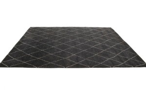 Black Geometric Modern 8X10 Moroccan Style Oriental Rug