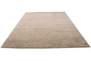 Beige Geometric Modern 8X10 Moroccan Style Oriental Rug