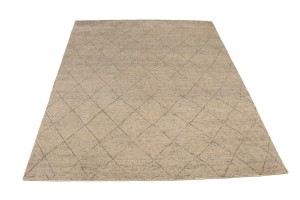 Beige Geometric Modern 8X10 Moroccan Style Oriental Rug