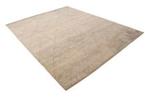 Beige Geometric Modern 8X10 Moroccan Style Oriental Rug