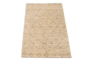 Beige Geometric Modern 2X3 Moroccan Style Oriental Rug