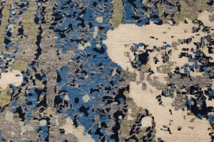 Multicolored Bamboo Silk Abstract 8X10 Distressed Modern Rug